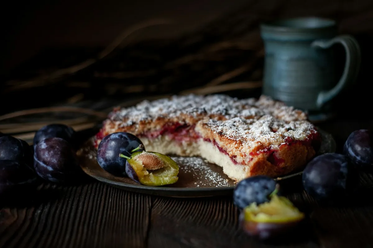 Zwetschgenkuchen mit Puderzucker